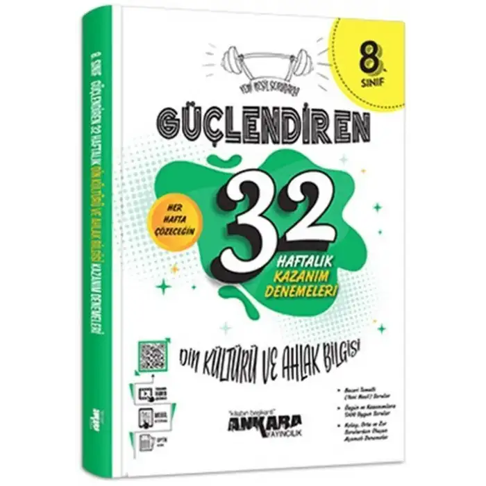 Ankara 8.Sınıf Güçlendiren 32 Haftalık Din Kültür Kazanım Denemesi 2023