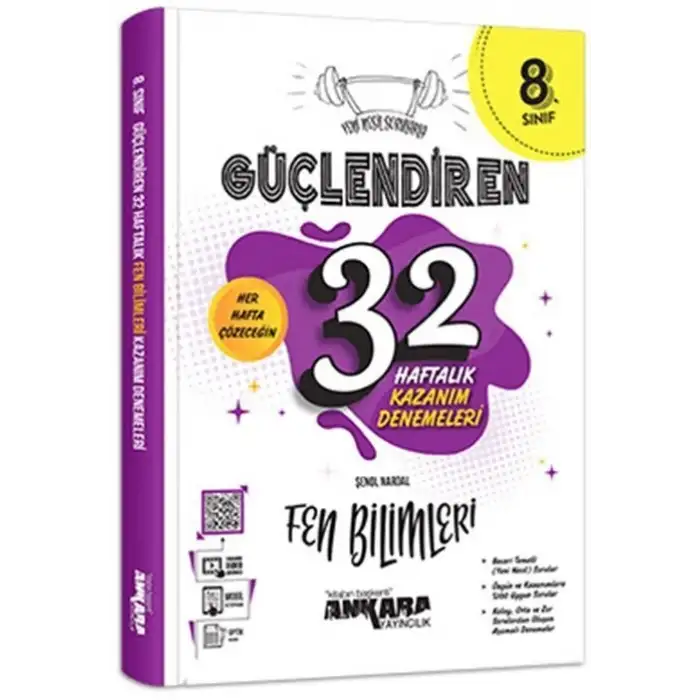 Ankara 8.Sınıf Güçlendiren 32 Haftalık Fen Bilimleri Kazanım Deneme 2025-26