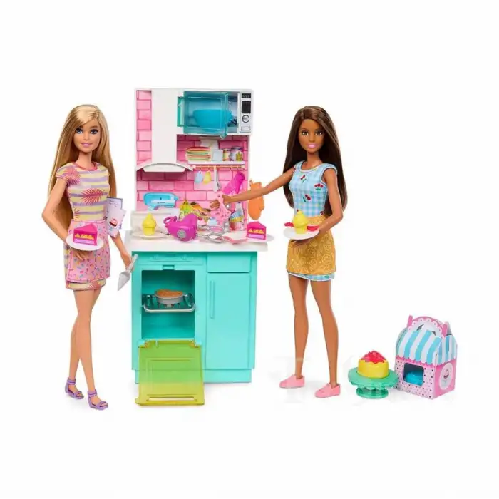 Mattel Barbie Brooklyn Ve Malibu Pasta Yapıyor Oyun Seti Mtl-Hjy94
