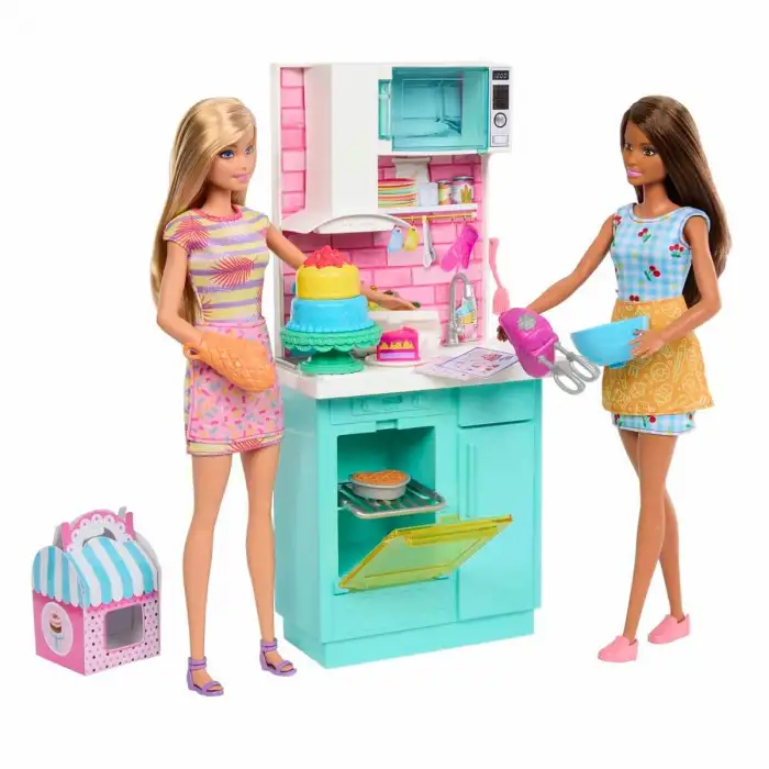 Mattel Barbie Brooklyn Ve Malibu Pasta Yapıyor Oyun Seti Mtl-Hjy94