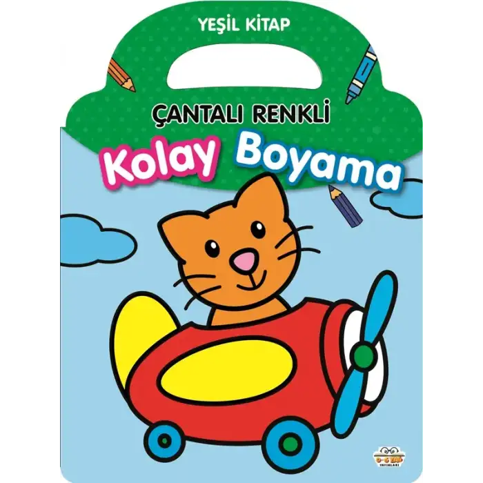 0-6 Yaş Yay Çantalı Renkli Kolay Boyama Yeşil Kitap