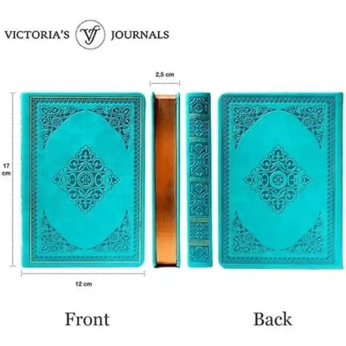 Vj Victorias Journals Vintage Old Book 12x17 Cm Açık Mavi 1183