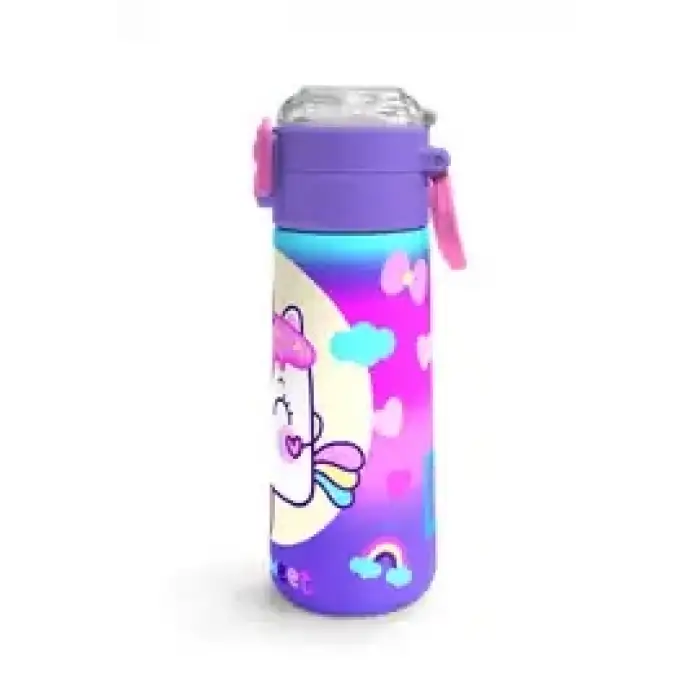 Yaygan Coral High Kids Renkli Batik Unicorn Dondurma Desenli Pipetli Çelik Termos 500 ml 31801