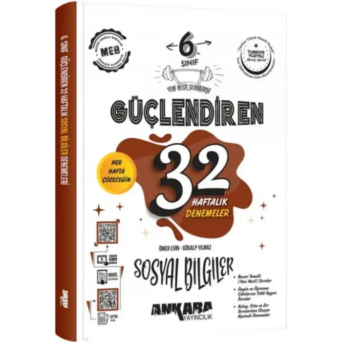 Ankara 6.Sınıf Sosyal Bilimler Güçlendiren 32 Haftalık Kazanım Denemeleri 2025-26