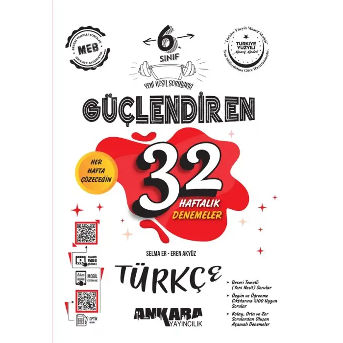 Ankara 6.Sınıf Türkçe Güçlendiren 32 Haftalık Kazanım Denemesi 2025-26