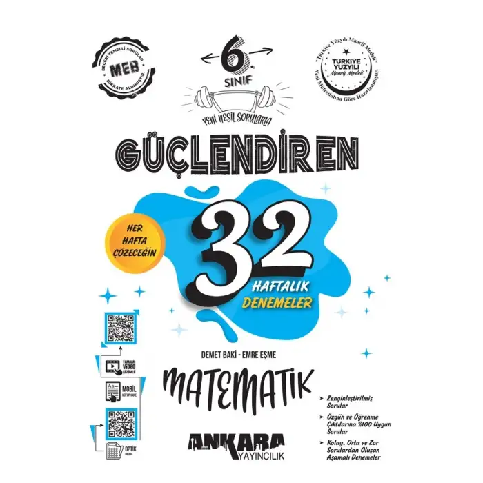 Ankara 6.Sınıf Matematik Güçlendiren 32 Haftalık Kazanım Denemesi 2025-26