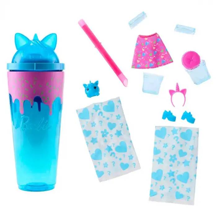 Barbie Pop Reveal Shake Serisi Mavi Unicorn JCN85-JCN86