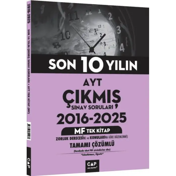 Çap Yks Ayt Çıkmış Soruları Tüm Tek 2016-2025 TM-2025-26