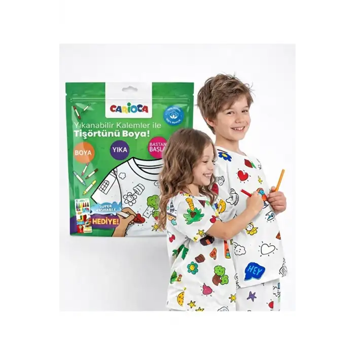 Carıoca Boyanabilir Tişört Keçeli 7-8 Yaş (Kalem Hediyeli)