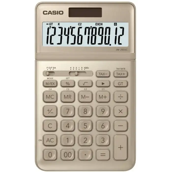 Casıo Hesap Makinesi Masaüstü JW-200SC-GD Altın