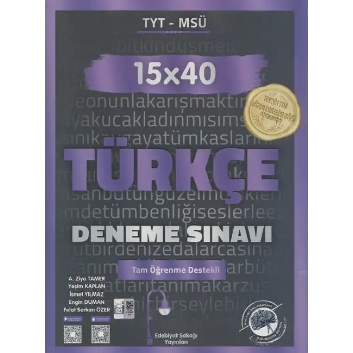 Edebiyatsokağı Tyt Msü 15*40 Deneme Türkçe 2024-25