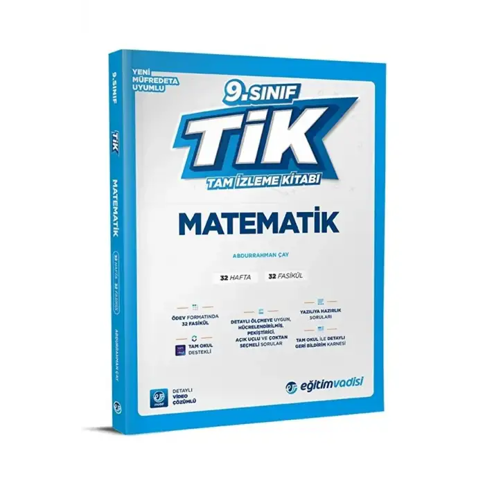 Eğitimvadisi 9.Sınıf Matematik Tam İzleme Kitabı Tik 2025-26