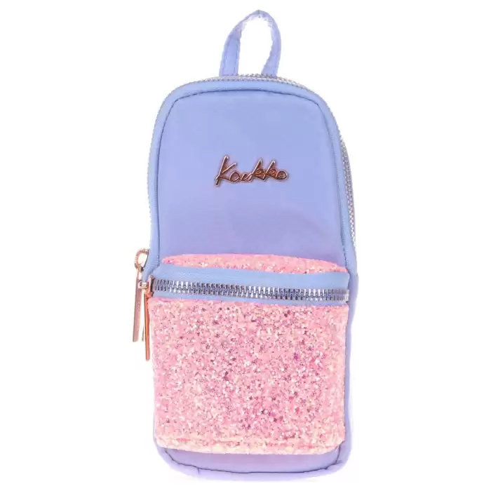 Kaukko Bright Junıor Bag Kalem Çantası Taşlı Floral Mavi  K2468