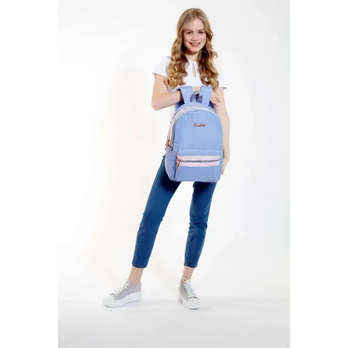 Kaukko Magıc Gloss Sırt Çantası Floral Mavi K1586