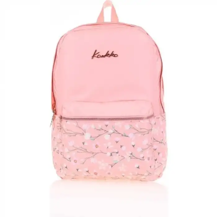 Kaukko Soft Floral Sırt Çantası Somon K1489