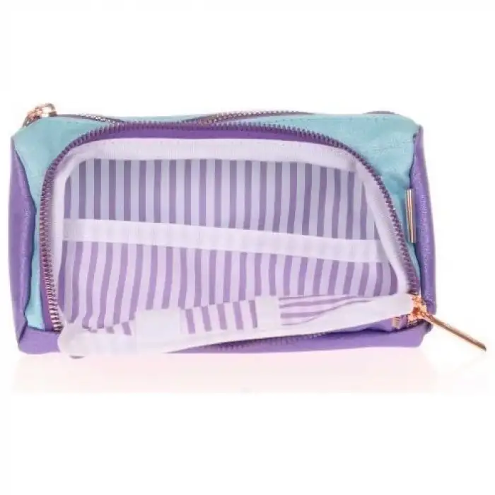 Kaukko Sparkle Plump Kalem Çantası Duble Koyu Lila K2532