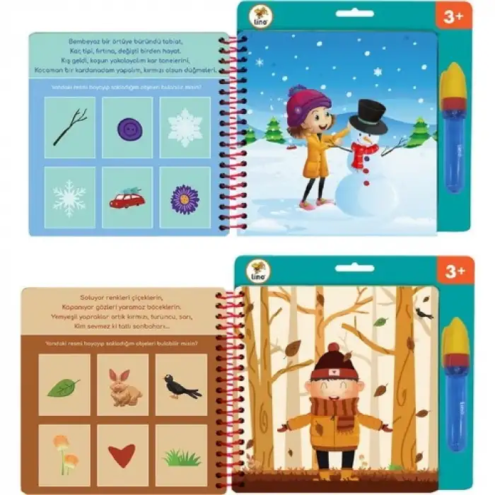 Lino Aqua Magic Book Mevsimler Sihirli Boyama Kitabı Tfl-1005