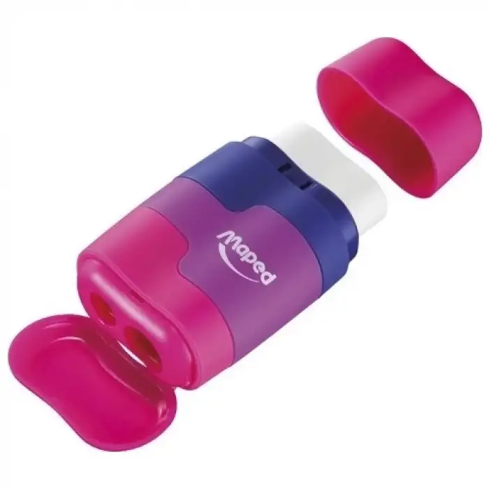 Maped Connect Renkli Çift Delikli Silgili Kalemtıraş - Display 04922