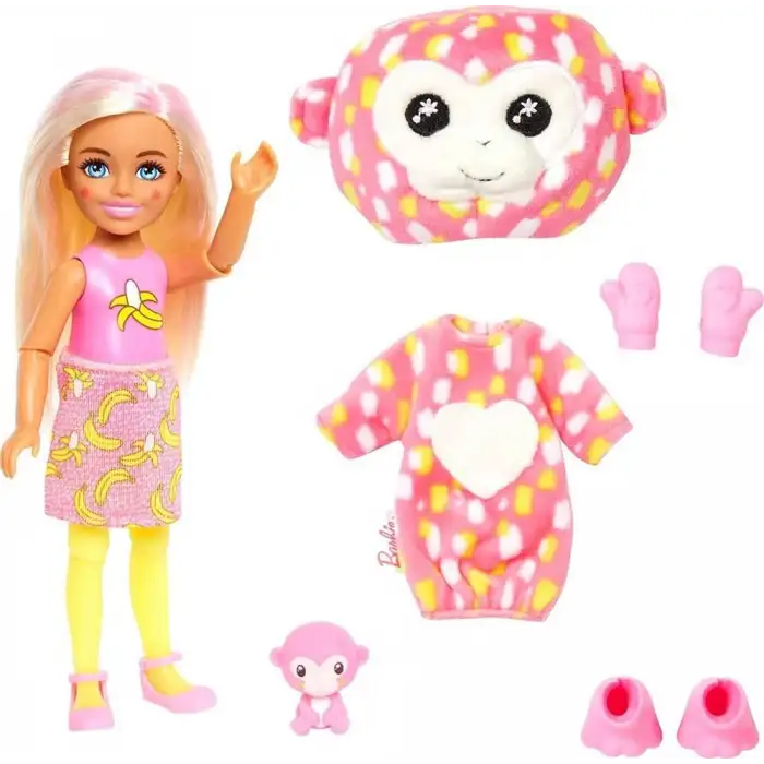 Mattel Barbie Cutie Reveal Bebekler Chelsea Tropikal Orman Serisi Maymun Hkr14