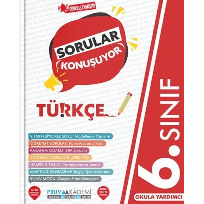 Pruva Akademi 6.Sınıf Türkçe Sorular Konuşuyor Soru Bankası