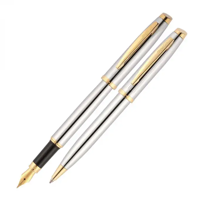 Scrikss 39 Dolmakalem & Tükenmezkalem Gold Krom Takım Lüx Kutuda