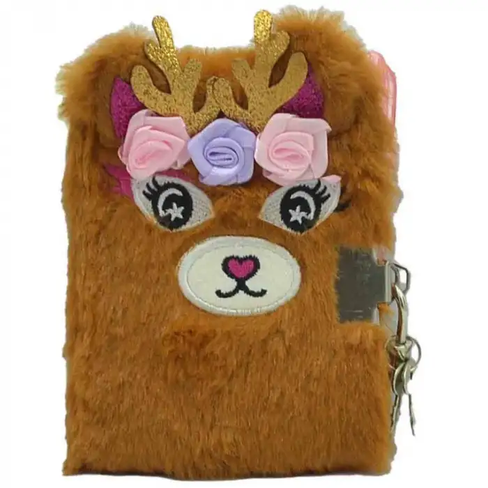 Taros Unick Color Peluş Kedi Hatıra Defteri Kilitli A7