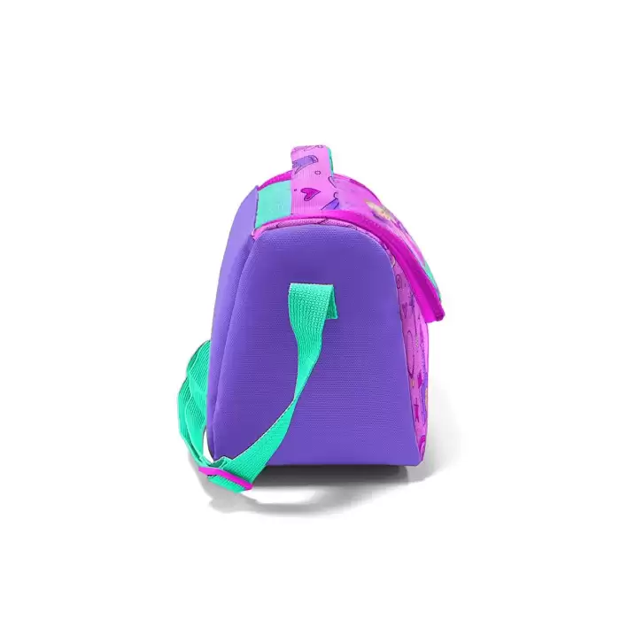 Yaygan Coral High Kids Açık Pembe Mor Unicornlu Prenses Desenli Thermo Beslenme Çantası 11863