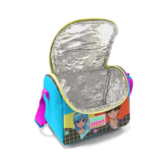 Yaygan Coral High Kids Gri Mavi Pembe Anime Desenli Thermo Beslenme Çantası 11737