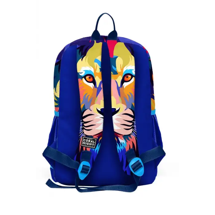 Yaygan Coral High Kids Lacivert Saks Aslan Desenli Dört Bölmeli Okul Sırt Çantası 23741