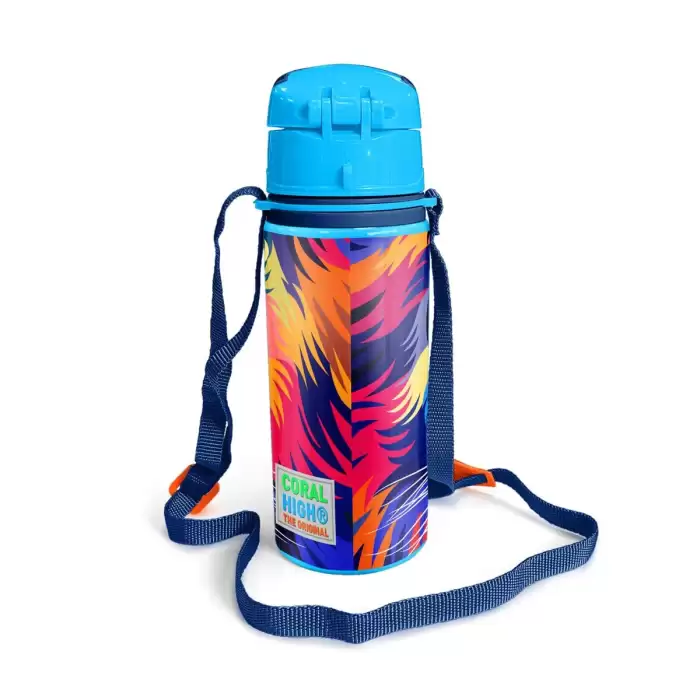Yaygan Coral Hıgh Lacivert Saks Aslan Desenli Pipetli Alüminyum Matara 600 Ml 11938