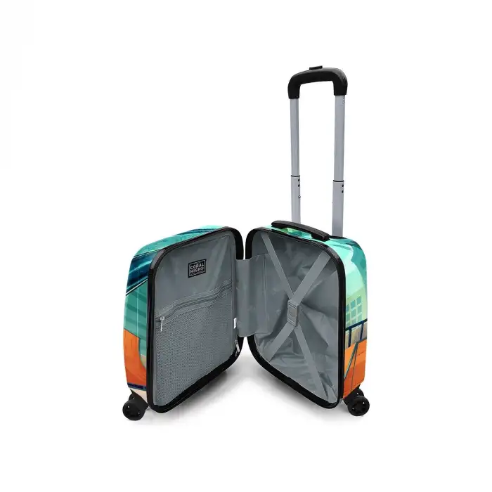 Yaygan Coral Hıgh Mini Turuncu Kaykay Desenli Çekçekli Valiz 16742