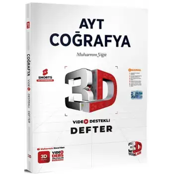 3D Ayt Coğrafya Video Destekli Defter Vdd 2025-26