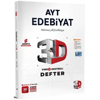 3D Ayt Edebiyat Video Destekli Defter Vdd 2025-26