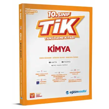 Eğitimvadisi 10.Sınıf Kimya Tam İzleme Kitabı 2025-26