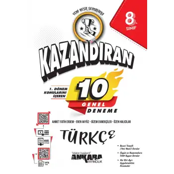 Ankara 8.Sınıf Kazandıran 1 Dönem Türkçe 10 Genel Deneme