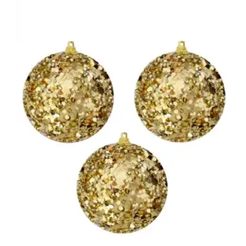 Hilal Yılbaşı Ağaç Süsü Pullu Toplar 3 Lü