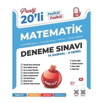 Nartest 8.Sınıf Prestij Matematik 20 Deneme Sınavı 2025-26