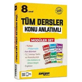 Ankara 8.Sınıf Tüm Dersler Konu Anlatımlı Modüler Set 2025