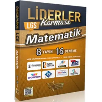Liderlerkarması 8.Sınıf Matematik Denemeleri Seti - 8 Yayın 16 Deneme