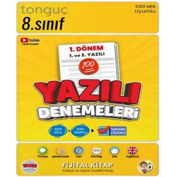 Tonguç 8.Sınıf Yazılı Denemeleri 1. Dönem 1 Ve 2. Yazılı 2025-26