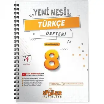 Spoiler 8.Sınıf Türkçe Defter 2024-25