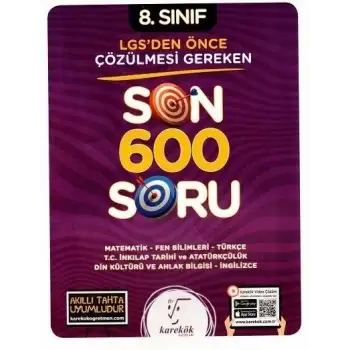 Karekök 8.Sınıf Lgs Son 600 Soru 2024
