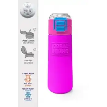 Yaygan Coral High Kids Pembe Pipetli ve Direkt İçim Çelik Termos 500 ml 31843
