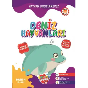 Boyama Zamanı Hayvan Dostlarımız Deniz Hayvanları (5-6)Yaş