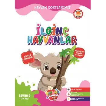 Boyama Zamanı Hayvan Dostlarımız İlginç Hayvanlar (7-8)Yaş