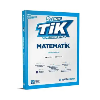 Eğitimvadisi 9.Sınıf Matematik Tam İzleme Kitabı Tik 2025-26