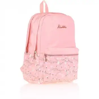 Kaukko Soft Floral Sırt Çantası Somon K1489