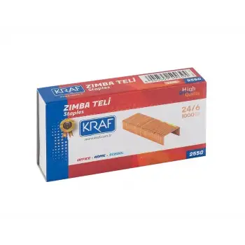 Kraf Zımba Teli 24/6 Sarı 1000li  255g