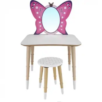 Okutan Kelebek Modelli Çocuk Oyun Makyaj Masası Set Çg81