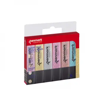 Penmark Fosforlu Kalem 6 Lı Karışık Renkl Simli Hs-50568